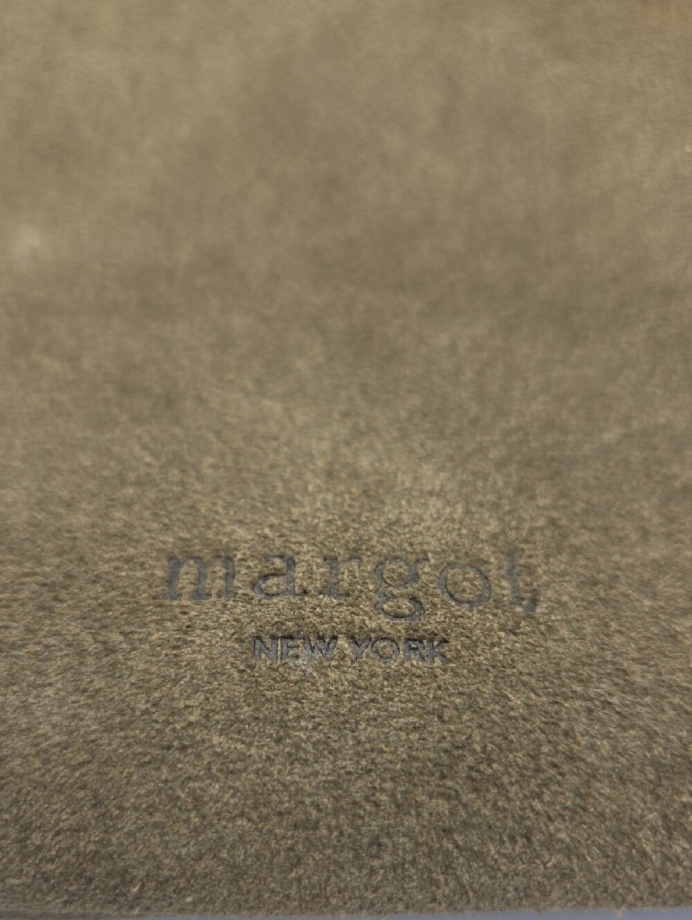 margot Olive Green Suede Slim Crossbody Bag - Picture 2 of 9